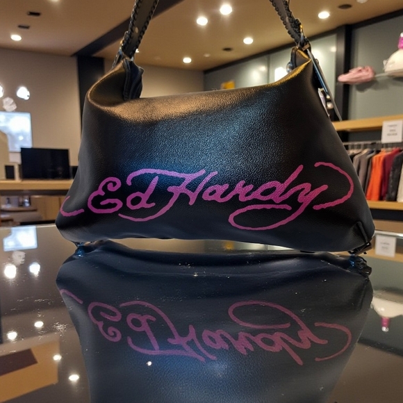 SALE!! Fantastic Ed Hardy Hobo Bag Chain & Red Winged Heart Charm NWT - Picture 2 of 8